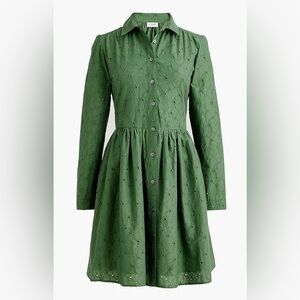 J.Crew Eyelet mini shirtdress | White | Size 12 | NWT